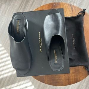 Donna Karan New York leather black peep toe. Size 10. original box and shoe bag